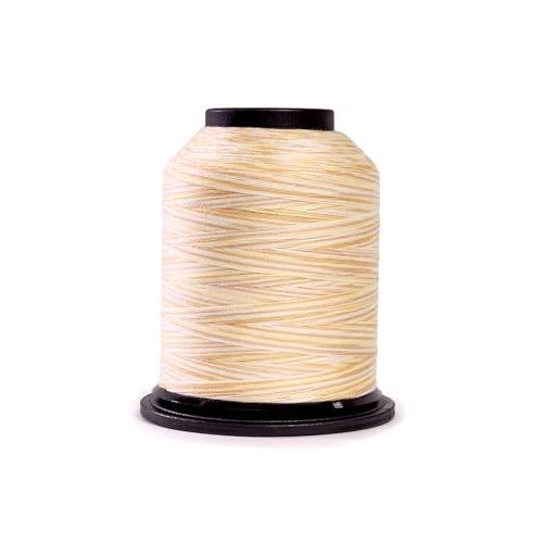 Finesse Variegated Thread | 100% Polyester, 3ply, 50wt | 1100yds Stackable Thread Cones for Quilting and Sewing… (Cake Batter) - color: Cake Batter