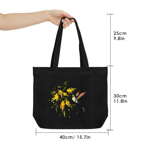 ERKOON Embroidery Canvas Tote Bag for Beginners, Floral Arts Crafts Cross Stitch Kits for Adults Including Stamped Embroidery Bag with Hoops, Needle, Instruction and Color Threads (Hummingbird) - color: Hummingbird