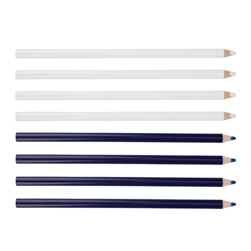 BOXOB 8pcs Fabric Pencils for Sewing, Water Soluble Sewing Fabrics Tailors Markers Pen Practical Marking & Tracing Tool for Dressmaking Quilting Embroidery DIY Crafts (Blue, White) - color: Blue, White