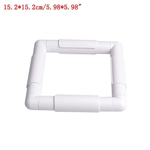 Square Embroidery Hoop, Plastic Cross Stitch Frame White Cross Stitching Frame Sewing Hoop Handhold Craft Clip Frame Embroidery Snap Frame Hoop DIY Sewing Tools for Cross Stitching (6x6 inches) - size: 6x6 inches