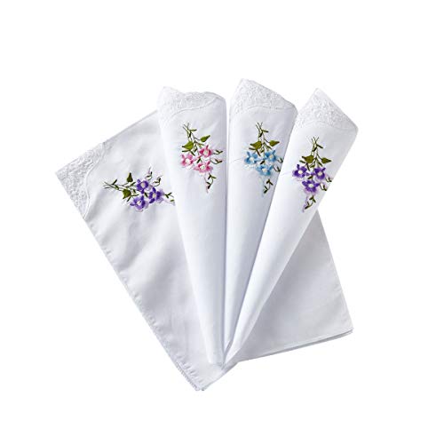 RDS HANKYTEX Cotton Embroidery Ladies' Handkerchiefs Lace Set of 6 - style: 5