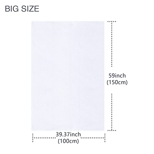 Caydo 16 Count Aida Cloth Big Size Classic Reserve White Cross Stitch Fabric 39x60 Inch - color: White, size: 16 Count