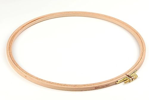 Nurge Premium Quality Beech Wood Embroidery Hoop, Cross Stitch Hoop with Gold Plated Adjustable Brass Screw for DIY Projects Ideal for Crafters,Beginners & Professionals - 11.02" Dia & 0.31" Thick - size: 11.02" / 280mm Dia