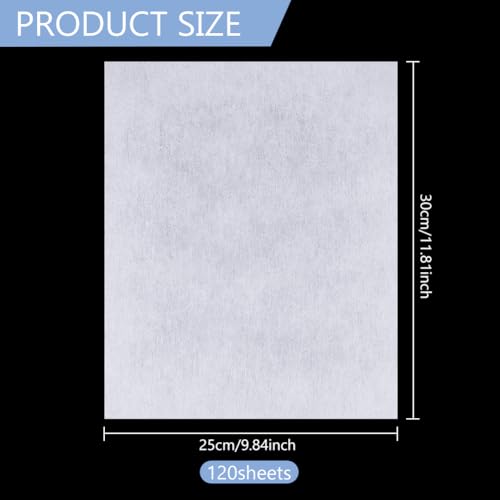 BENECREAT 120 Sheets No Show Mesh Embroidery Stabilizer Backing, 9.8x11.8 inch Precut Sheets for Machine Embroidery and Hand Sewing