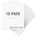 Mat Board Center, Pack of 10 Acid-Free Foam Boards, 20x24 inch White Foam Boards, 1/8" Thick - color: White, size: 20x24