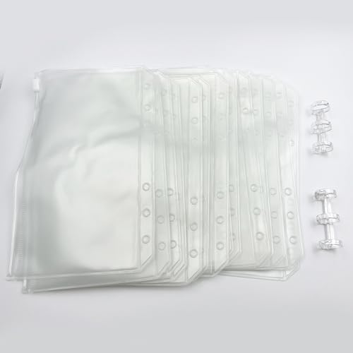 metulip 15Pcs A6 Size Circular Knitting Needle Organizer PVC Binder Zipper Pouch Knitting Needle Organizer for Round Knitting Needles Storage, Cable Knitting Needles Storage, Knitting Tools Holder
