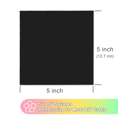 Pre-Cut Cotton Fabric Squares (42pcs 5'' Black) - color: 42pcs 5'' Black