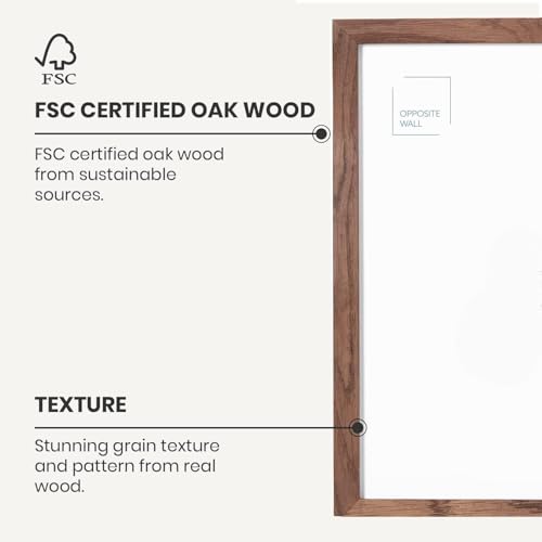 Opposite Wall - 8.5 x 11 in - Dark Solid Oak Wood Picture Frames - Lightweight, Versatile & Shatterproof - Wall Hanging & Tabletop Photo Frame - Office, Gallery & Home Decor - color: Dark Oak, size: 8.5x11 in