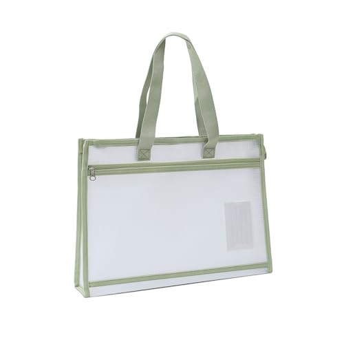 A3 Sewing Project Bags, Mesh Zipper Pouch Bag for Quilting (Green) - color: Green, size: A3