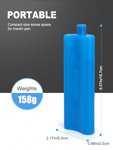 YOUSHARES Ice Packs for Insulin Cooler Travel Case, TSA Approved Ice Box for Medicine Travel Cool Bag, Keep Insulin Pen Cooling 24h for Diabetic Supplies (2PCS) - color: 02 Dual Pack