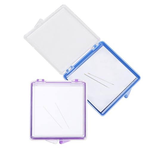 Zerodis 2 Pcs Needle Storage Case with Magnetic, Multifunction DIY Auxiliary Tool Magnetic Needle Keeper for Cross Stitch Sewing Knitting Pin Organizer