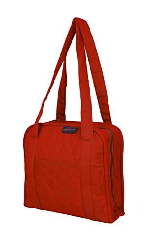 Yazzii Oval Craft Organizer Bag - Portable Organizer - Arts & Crafts Storage Bag Organizer - Multipurpose Storage Organizer for Quilting, Needlework, Knitting, Sewing, Applique & Jewelry Red - color: Red