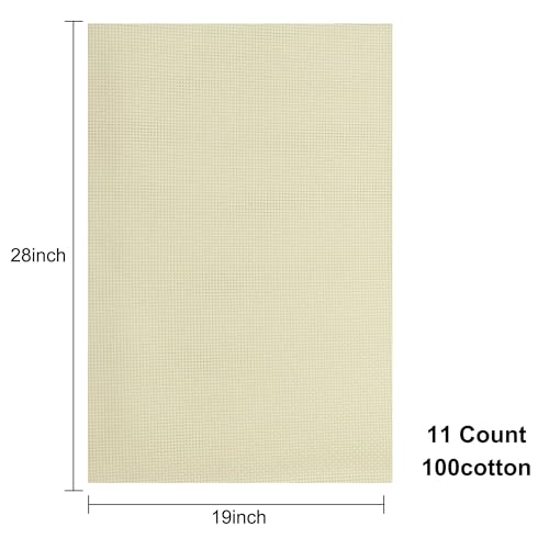 Aida Cloth 11 Count Cross Stitch Fabric,19×28inch (11CT,Off White) - color: Off White, size: 11CT