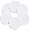 Linen Coasters for Drinks, Set of 6, 6 inch, White - color: 1237 - White, size: 6 inches