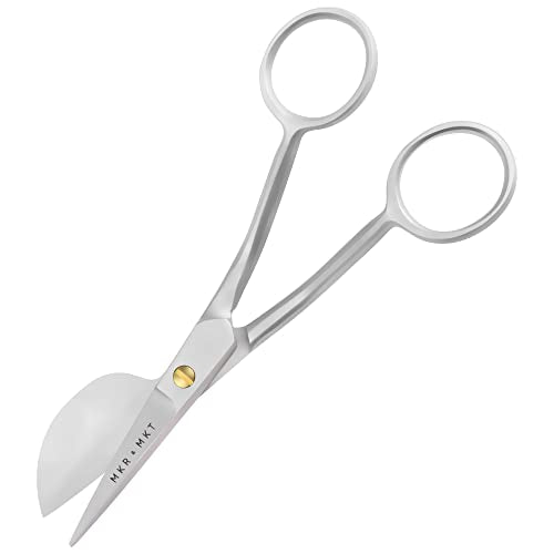 Duckbill Scissors for Applique & Embroidery - Double Curved, 6", Brushed - color: Brushed