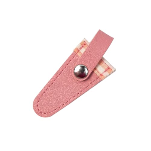 Embroidery Scissors Sheath Color Lattice Scissors Protective Cover Protect Sewing Scissor Sheath Portable Trimming Tool, 8*3cm - color: 03 Meat Powder Grid