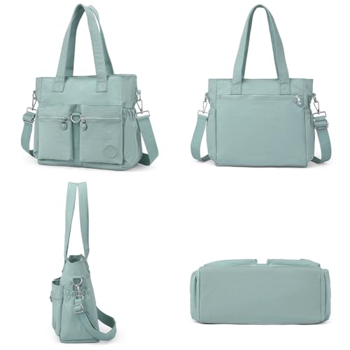 Tote Bag for Women Nylon Purse and Handbags Tote Purse Crossbody Bag Messenger Bag - color: Light Blue