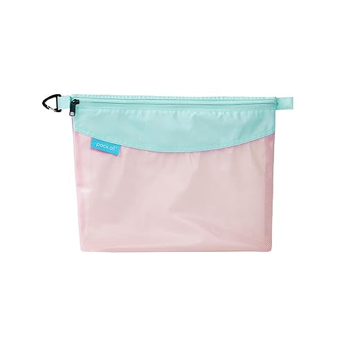 pack all Water-Resistant Zipper Pouch, Mesh Zipper Bag, 14.17"x10.23" - color: Pink, size: Large