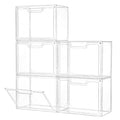 Stackable Acrylic Display Case,Clear Storage Bins with Lid for Collectibles - size: 5pack