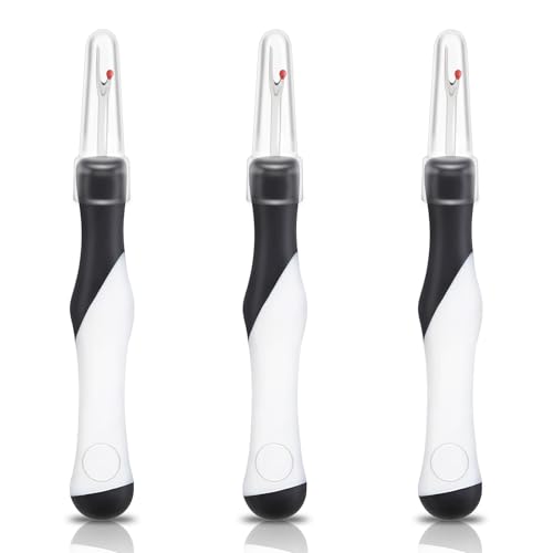 3Pcs Seam Rippers, Stitch Ripper with Protective Caps, Gift for Crafters - color: Black+White