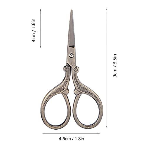 Antique Sewing Shears, Bronze Handle Precision Cutting, Craft Scissors, for Cross Stitch DIY Fabric Projects, for Seamstresses, Embroidery Artists, Quilting Hobbyists, Scrapbooking