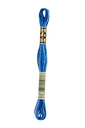 DMC 117-121 Mouline Stranded Cotton Six Strand Embroidery Floss Thread, Variegated Delft Blue, 8.7-Yard, Pack of 12