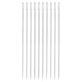uxcell 50 Pcs Large Eye Sewing Needles, 1.5 Inch 0.6mm High Carbon Iron Embroidery Thread Needle Sewing Big Eye Needle Knitting Needles for Hand Sewing Art Crafts, Silver - size: 38mm, 0.6mm