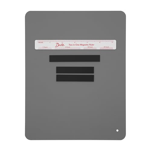 Dritz Magnet Board & Ruler, 8 x 10 Inch Cross Stitch Pattern Holder