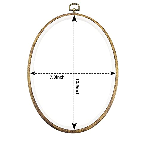 11'' Oval Embroidery Hoop for Cross Stitch,guofa 5PCS 29cm Imitated Wood Embroidery Hoops for Hanging Arts Decoration - style: 11.5"L x 8.4"W