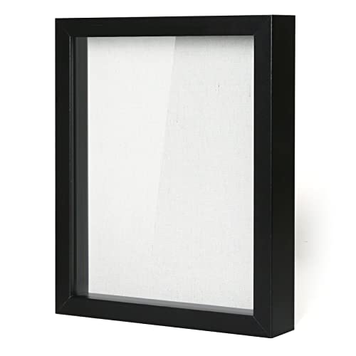 Muzilife 8x10 Small Shadow Box Wood Picture Frame, Tempered Glass, Black - color: Black, size: 8x10