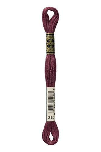 DMC 117-315 Mouline Stranded Cotton Six Strand Embroidery Floss Thread, Dark Antique Mauve, 8.7-Yard
