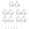 50Pcs Acrylic Embroidery Floss Organizer with 1Pc Hinged Ring, 50x43x2.5mm Slim Thread Bobbins for DIY Sewing & Craft Projects (Teardrop)