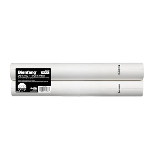 Bienfang Sketching & Tracing Paper Roll, White, 18 Inches x 50 Yards (2-Pack) - for Drawing, Trace, Sketch, Sewing Pattern