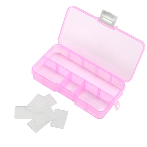 KINJOEK 32 Pack 10 Grids Plastic Bead Organizer Containers Storage, Adjustable Dividers Diamond Jewelry Craft Painting Storage Case, Colors Small Fishing Tackle Box for Sewing Cross Stitch Accessories - color: Colored, size: 10Grid 32PCS
