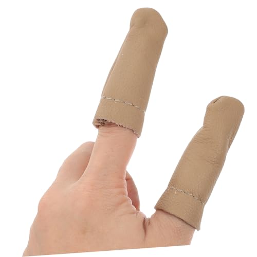 Gadpiparty 20 pcs Leather Finger Cots Sewing Finger Protectors for Needle Felting Knitting Hand Sewing and DIY Crafts Breathable Flexible Covers One Size