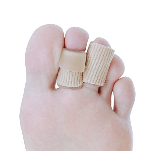 SOHLER 6 Packs Closed Toe Caps Finger Covers Sleeve Protectors, Elastic Fabric Lined with Soft Gel (Large 3/4"x 2-1/2") - size: Large 1"x 2-1/2"