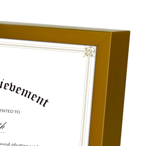 Golden State Art 8.5x11 Bronze Aluminum Certificate Frame Real Glass Front - color: Bronze(No Mat)