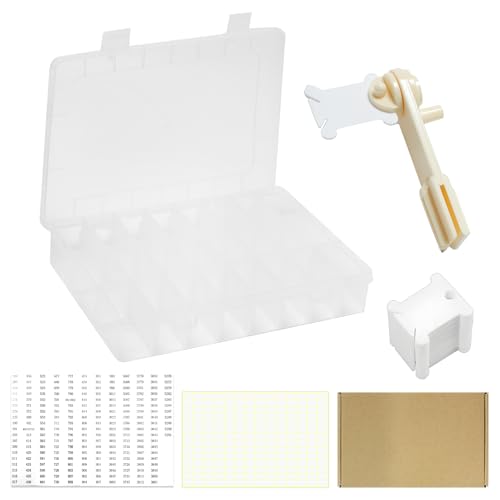 Embroidery Floss Bobbins Kit, Cross Stitch Thread Storage Set, Embroidery Floss Organizer with Bobbin Winder, Plastic Thread Organizer for DIY Craft Cotton Threads Sewing Storage