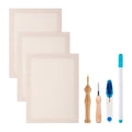 Zuaooz 3PC 10.2''x13.7'' Punch Fabric Frame,Punch Needle kit Includes 3 Wooden Frame Covered with Monks Cloth, 3.5mm and 5mm Punch Needles, a Marking Pen and Scissors for DIY Craft Decoration - style: 10.2 x 13.7 Inch 3PC