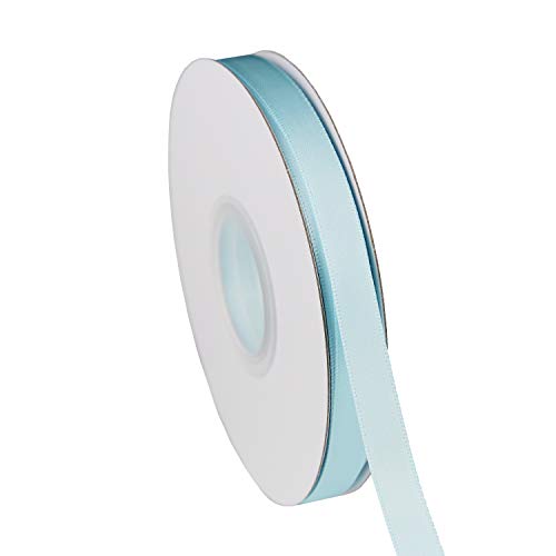 ITIsparkle 3/8" Inch Double Faced Satin Ribbon 50 Yards-Roll Set for Gift Wrapping Scrap Books Party Favor Hair Braids Baby Shower Decoration Floral Arrangement Craft Supplies, Light Blue Ribbon - color: Light Blue