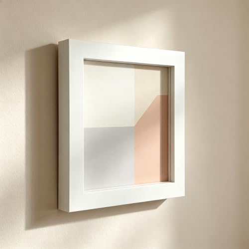 ZXT-parts 6x6 Picture Frames Set of 10 White Solid Wood Wall Mounted - size: 6x6