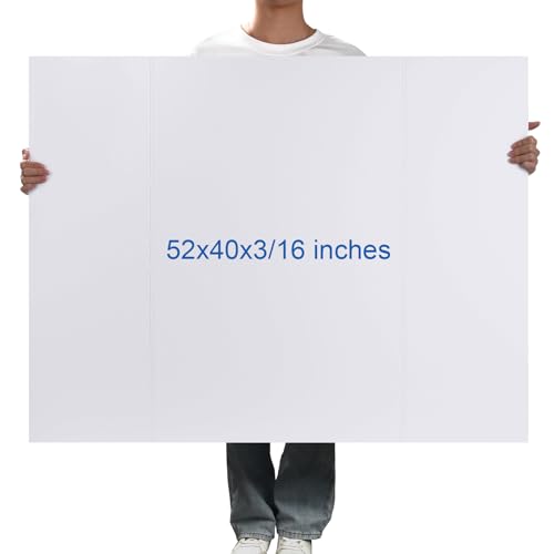 Foam Board Trifold 52 x 40 x 3/16"(5mm), Large Foam Core Poster Board - size: 52x40 in 5 Pack