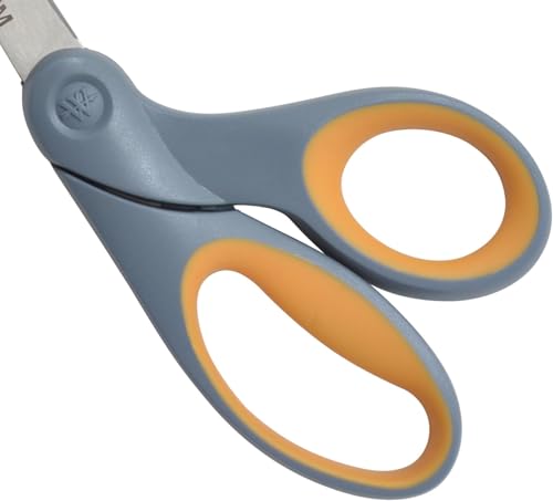 Westcott 8" Bent Craft Scissors with Titanium-Bonded Blades for Heavy-Duty Use (Yellow/Gray) - style: 8" All Purpose "Bent"