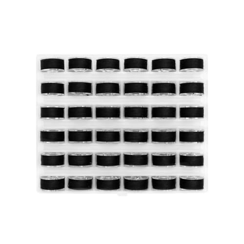 36 Pcs Bobbins and Sewing Threads with Bobbin Case, Sewing Thread Set - color: Black