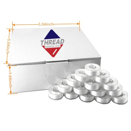 SissewPro Prewound Bobbin L Size, 70D/2(60WT SA155 Size 9.4) Embroidery Sewing Machine Bobbins Thread Type L for Brother, Babylock, Singer, Husqvarna Viking, Pfaff Embroidery Machines - color: SA155 60WT(70D) White