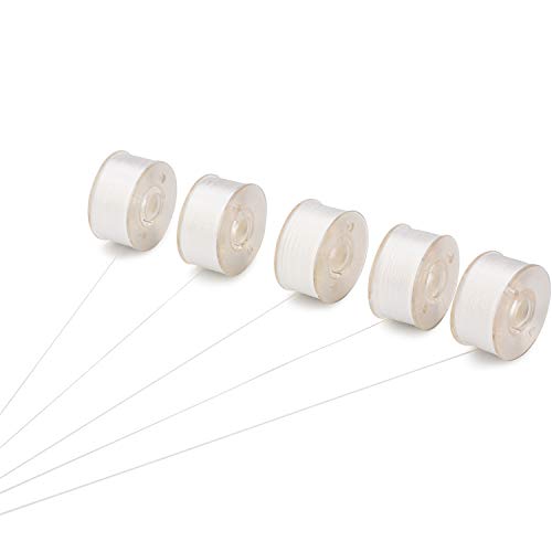 Simthread 144pcs Size A SA156 Embroidery Prewound Bobbin Thread - White - color: 60wt White