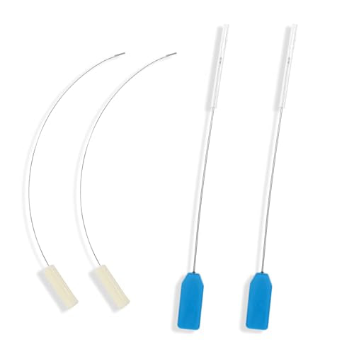 4pcs Serger Needle Threader Long Serger Needle Threader Set Punch Needles Threaders for Overlocker Looper and Needles