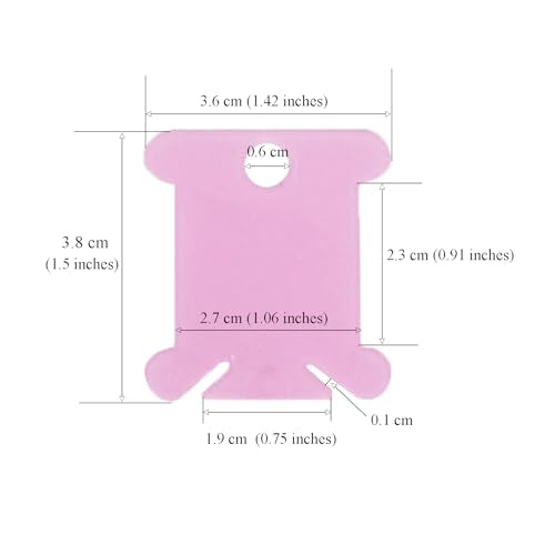 150Pcs Plastic Embroidery Floss Bobbins, Pink Plastic Floss Bobbins Embroidery Floss Cards Embroidery Thread Organizer Cross Stitch Floss Bobbin Plastic Bobbin for Embroidery Floss, SATONBEYI - color: Pink