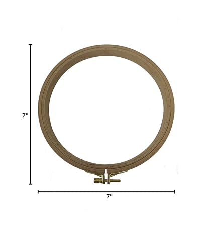 Nurge Premium Quality Beech Wood Embroidery Hoop, Cross Stitch Hoop with Gold Plated Adjustable Brass Screw for DIY Projects Ideal for Crafters,Beginners & Professionals - 7.48" Diameter & 0.31" Thick - size: 7.48" / 190mm Dia
