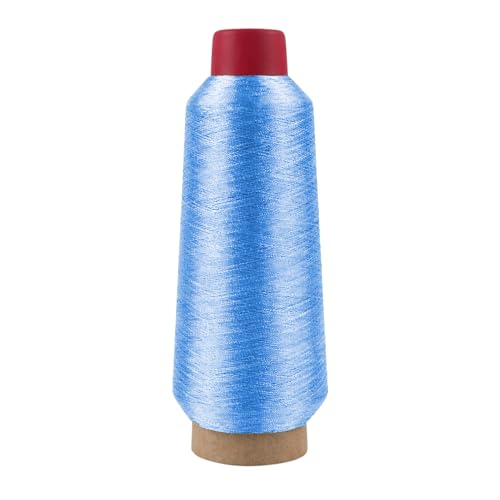 Mandala Crafts Metallic Baby Blue Embroidery Floss, 3281 YD Spool - color: Baby Blue, size: 3000M 3281 Yard